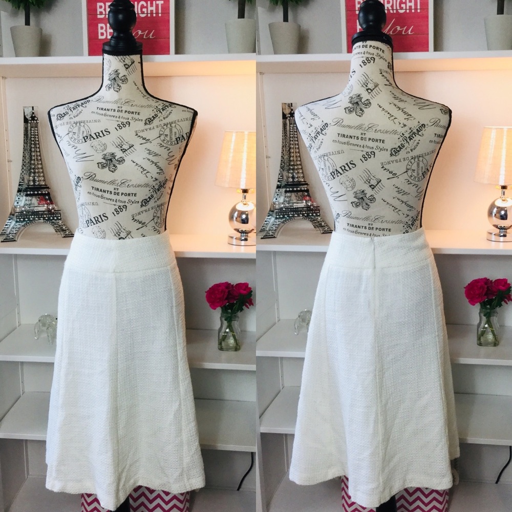 Cato White Midi A-Line Skirt